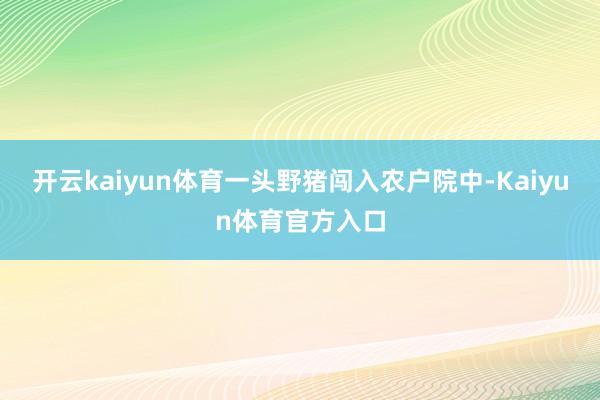 开云kaiyun体育一头野猪闯入农户院中-Kaiyun体育官方入口